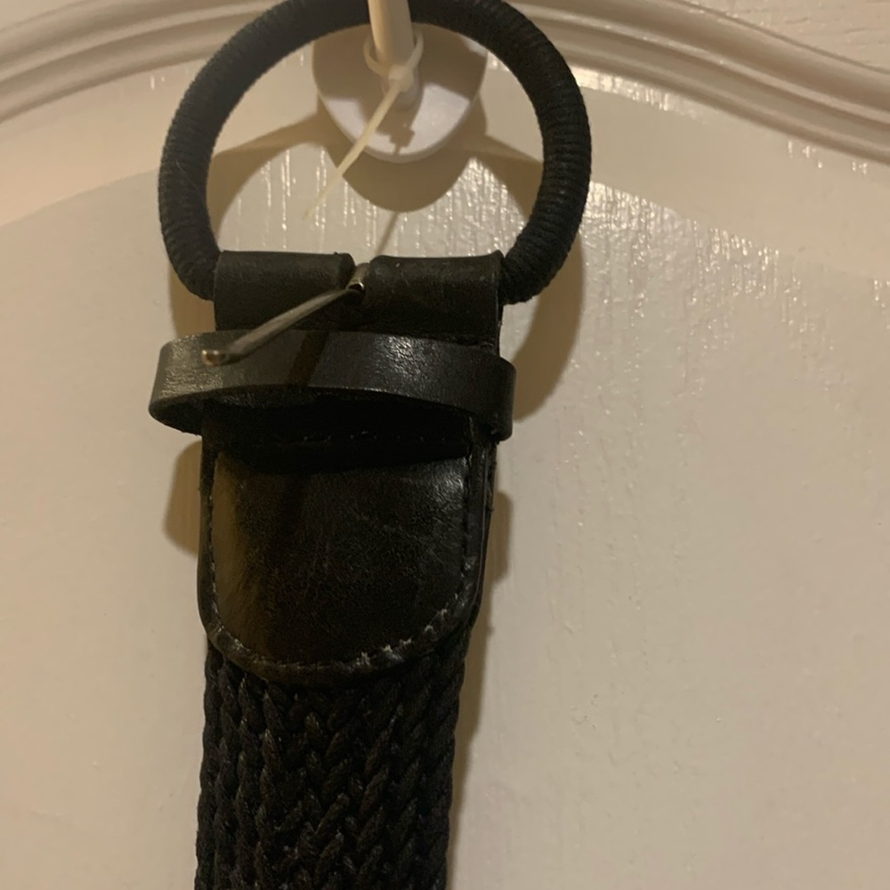 John Lewis Black Leather and Braided Belt